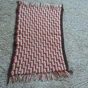 Beautiful Southwestern style crocheted blanket -19" X 28" long(without fringe)